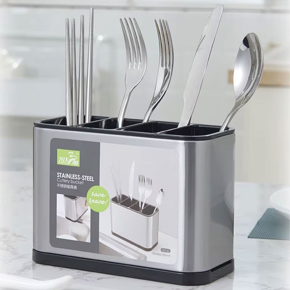 TEMU Space-saving Cutlery Organizer - Durable Plastic Utensil Holder For Forks, Spoons, Chopsticks - & Dining Storage Solution, Utensil Holder|modern