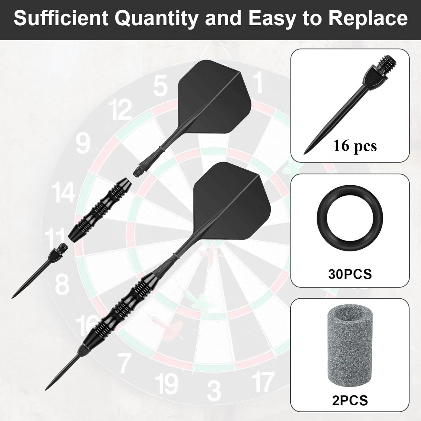 16 stuks stalen conversiepunten voor dartpijlen