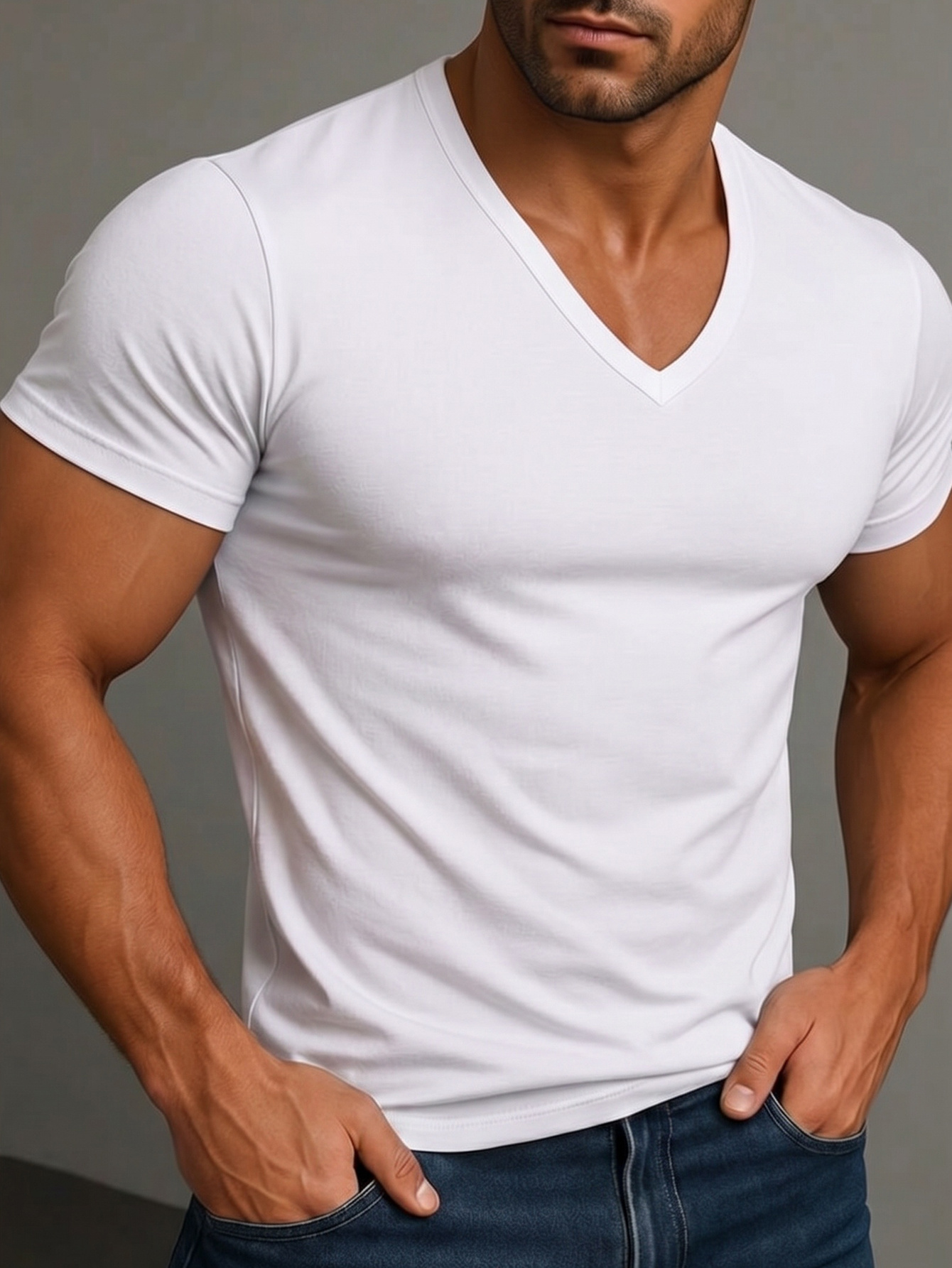 mens short sleeved t shirt minimalist texture style mens solid color v neck short sleeved t shirt high elastic wrinkle resistant fabric   farewell to   outfits   fit modifies the figure suitable for   casual  
