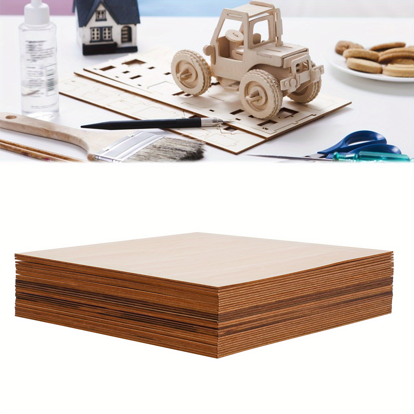 Lot De 30 Plaques Contreplaqué Tilleul 400 X 400 X 3 Mm - Bois Pour Laser, Bricolage, Artisanat, Modélisme Et Gravure