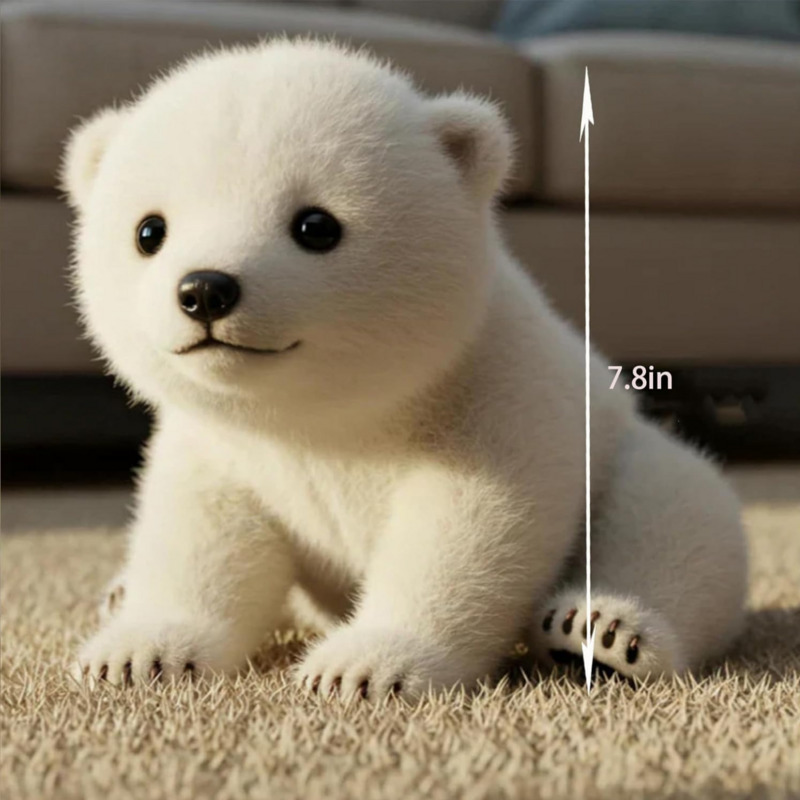 TEMU Gxf Pal - Realistic Cute Short Polar Bear, Collectible Figurines Christmas And New Year Gifts