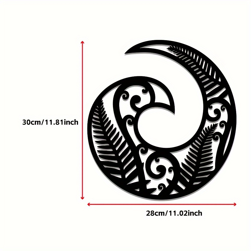 TEMU 2d Flat, 2d Flat, 2d Plane, Zealand Koru Acrylic Wall Art - Vertical Space Theme Fern Spiral , Home Office And Interior Decoration, No
