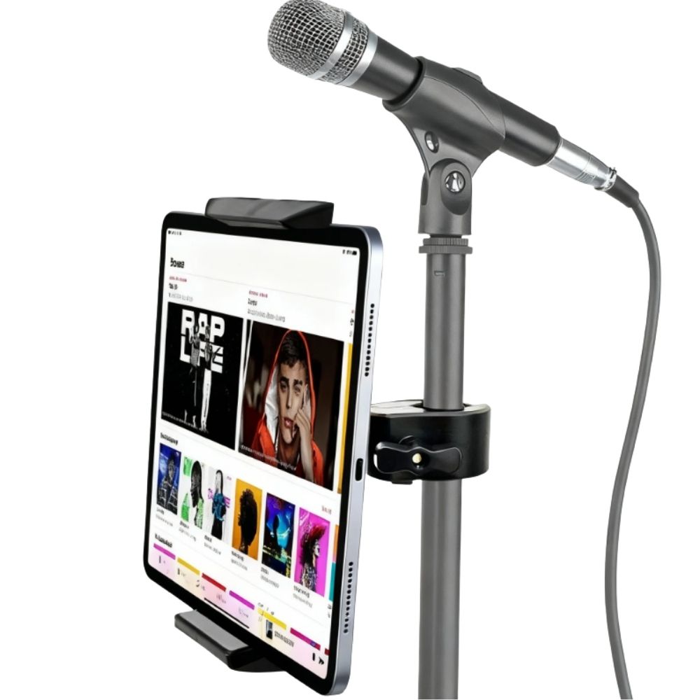 TEMU Support pince universel pour streaming en direct – Compatible avec tablette/téléphone de 4 à 12 pouces, pied de micro et rampe