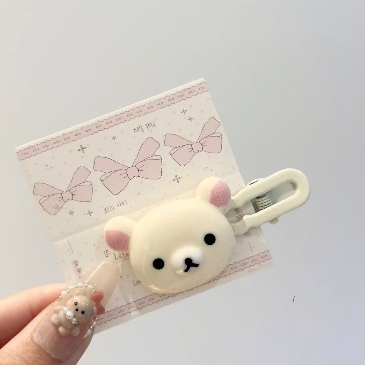 TEMU Cute Bear Hairpins Set, Preppy Headdress Plastic Hair Accessories, Animal Hairpins With Girly Heart & Duck Beak Design,