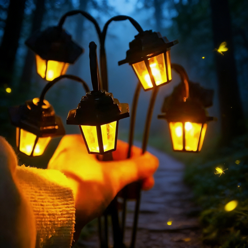 E-shop Atmosphärische Stimmung im Überfluss! Vintage-Palast-Stil-Solarlaterne mit 6 warmweißen LED-Lichtern für sanfte Wegebeleuchtung in Höfen Gärten