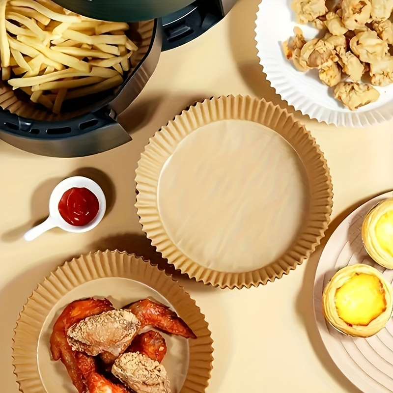 200pcs Non-Stick Air Fryer Liners - Round Paper Baking & Roasting Sheets for Healthier Cooking, Easy Cleanup, Perfect for Chicken, Fries, and Veggies, Air Fryer Accessories