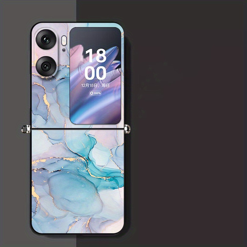 TEMU Marble Pattern Phone Case For Oppo Find N3 N2 Flip For Vivo Matte Casing Shockproof Funda Cover Protective