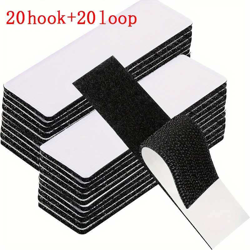 TEMU 20 Pairs Heavy Duty Double-sided Tape, Reusable Fastening Tape, Strong Adhesive Tape, 0.79inch By 2.75inch, Suitable For Office And Home Use