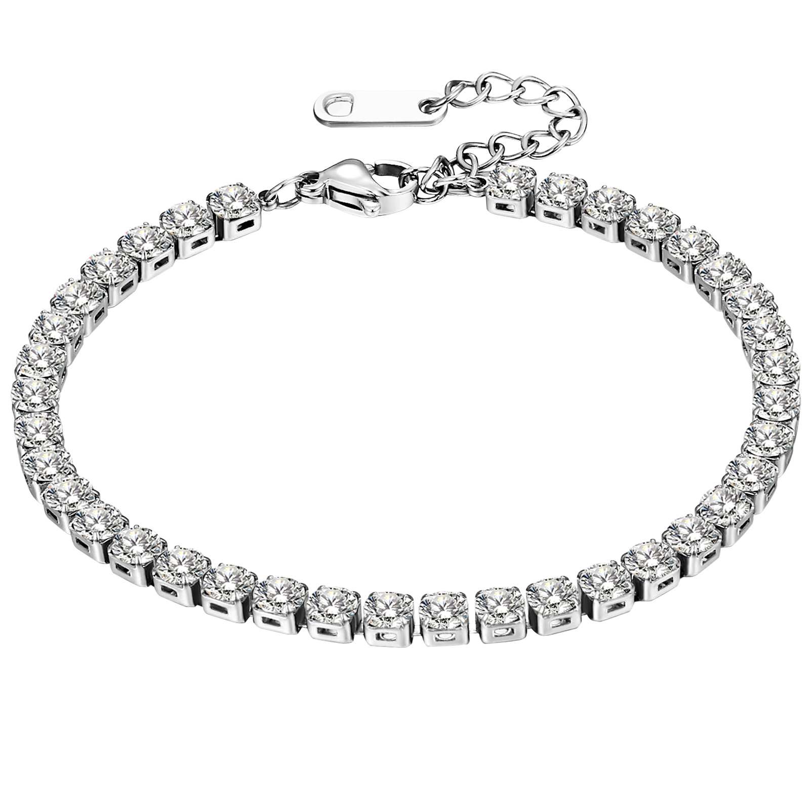 Cz For Women: An Elegant Adjustable Bangle Cuff Bracelet Made Of Stainless Steel And Cubic Zirconia, Perfect As A Wedding Gift