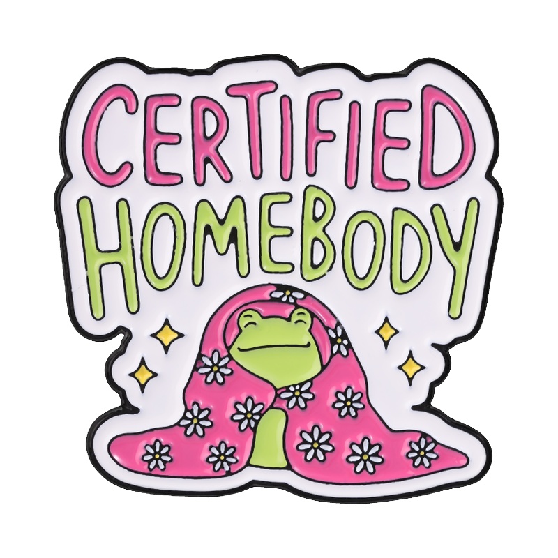 TEMU 1pc Cartoon Frog Wrapped In Floral Blanket Enamel Badge, Star Pattern Decorative Badge For Backpack Jacket Bag Accessories