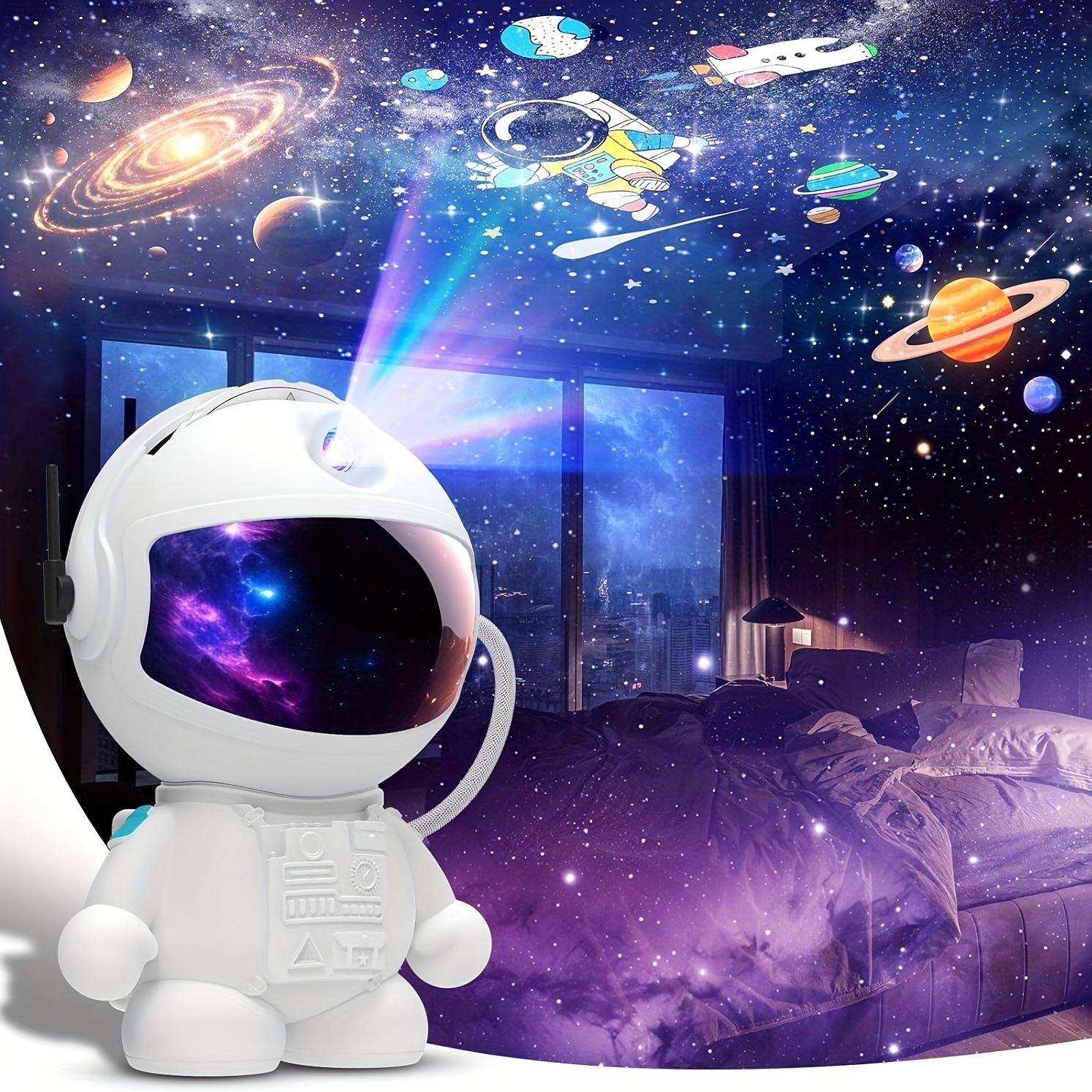 12 filmdiscs multicolor led astronaut projector powered