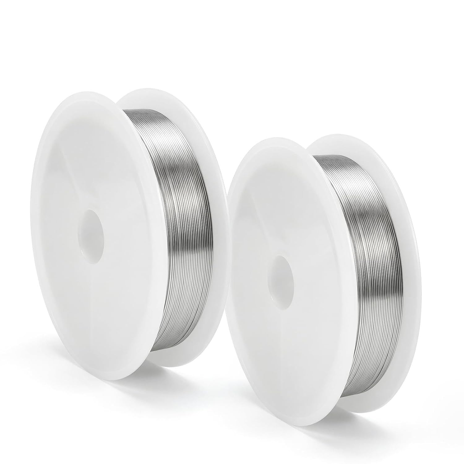 Image of 2 Rolls Of 328ft No.26 Wire, Silvery, Flexible, For Jewelry