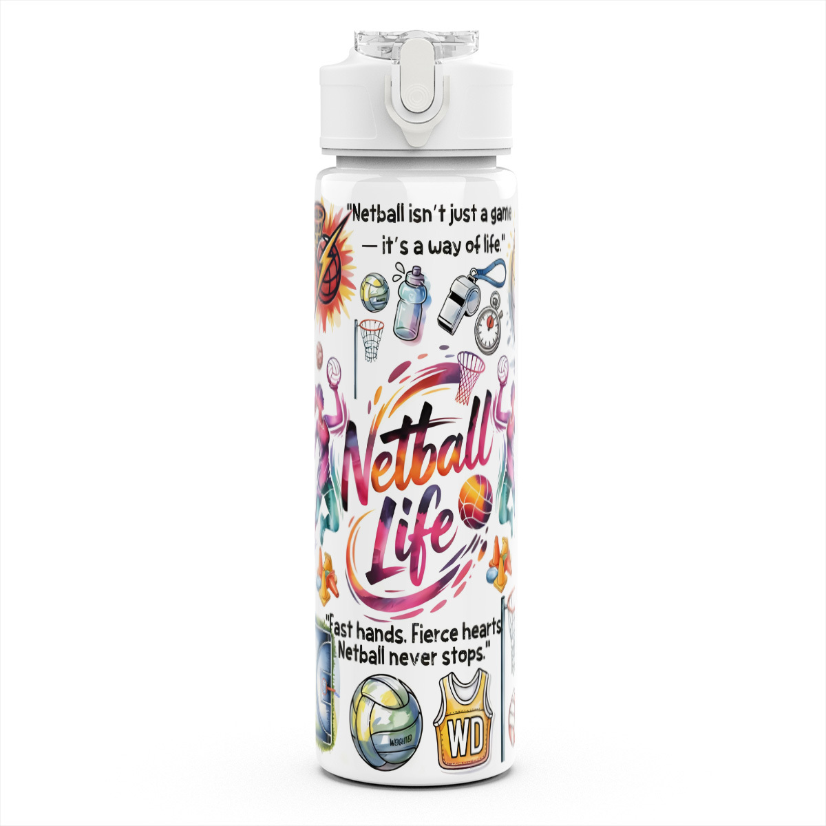 TEMU 1pc 750ml Durable Lightweight Straw Water Bottle, Cute Printed, Leak-proof Reusable Travel Running Cup - Ideal Gift For Graduation Season,