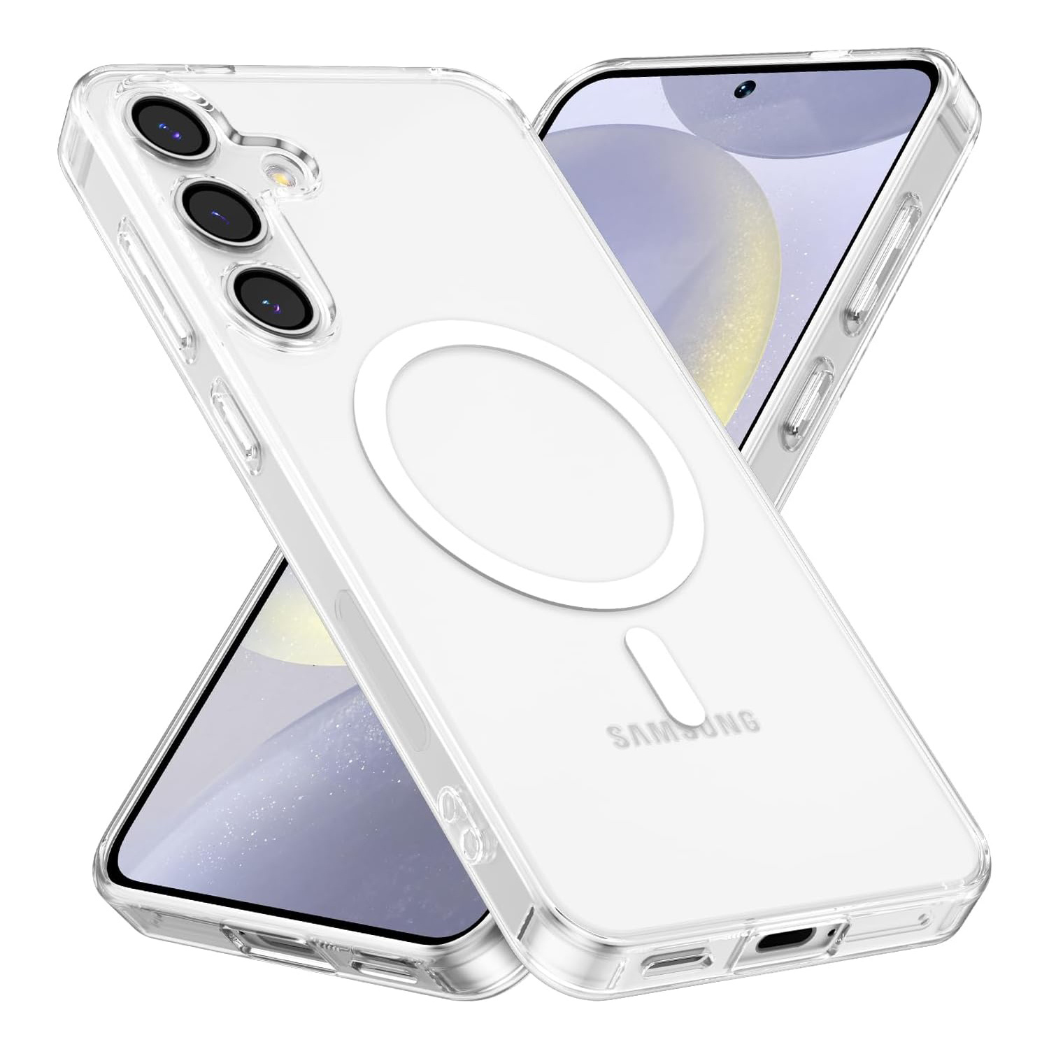 Image of Phone Case - Magnetic Phone Case For Galaxy S22/s23/s24/s25 Plus/ultra/fe/edge, Anti-yellow Hard Back With , Slim Shock-resistant Protection