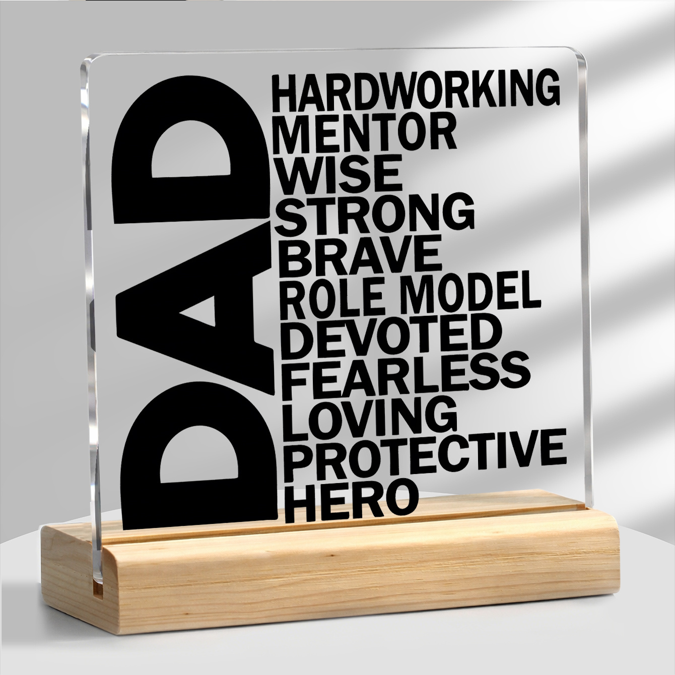2d flat 1pc   plaque gift with wooden stand acrylic hero father award suitable for home office desk decoration birthday father day christmas gifts for   dad contemporary tabletop decor for birthdays and special occasions