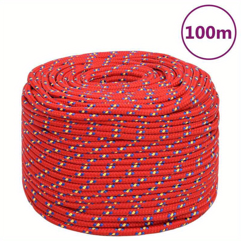 TEMU 10 Mm Red Polypropylene Boat Rope, Meters Long