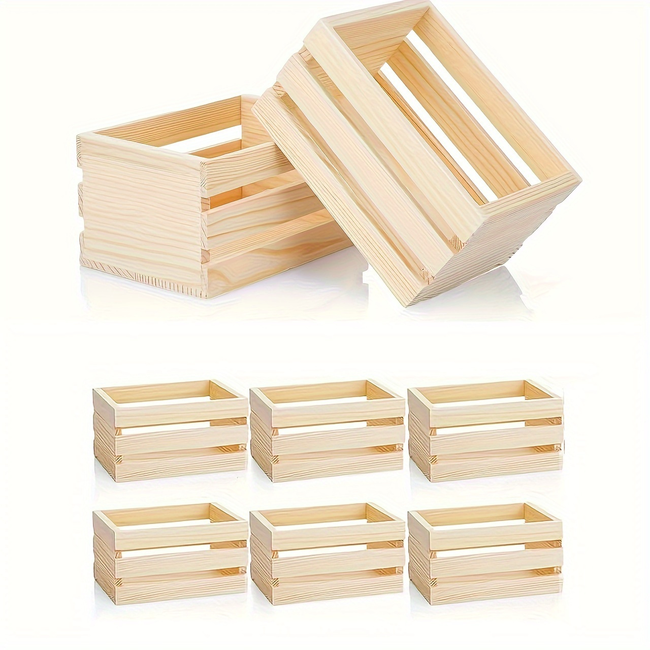 

6 mini caisses en bois, cubes en bois , petites boîtes en bois polyvalentes pour serviettes, jouets, présentoirs, rangement pour et de bain