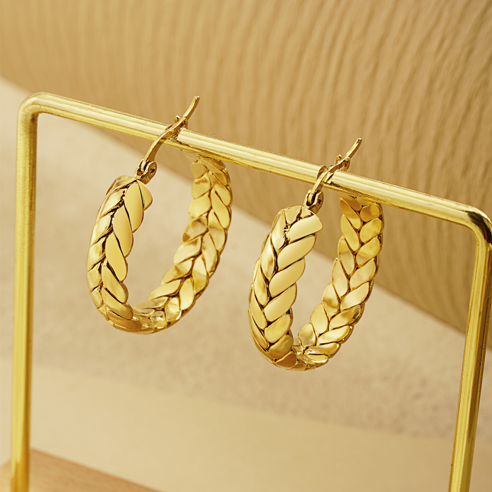Anti-allergic, Delicate, French, Geometric Loop Stainless Steel Earrings, Anti-fading, Skin-friendly, Suitable For Daily Wear, Attending Banquets, Weddings, Birthday Gifts For Mothers And