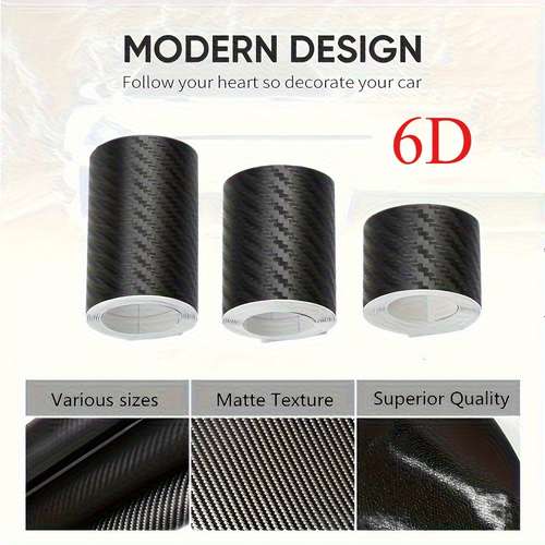 AUXITO Carbon Fiber Rubber Edge Guard Strip - 3cm X 2m - Universal Car Door Sill Protector