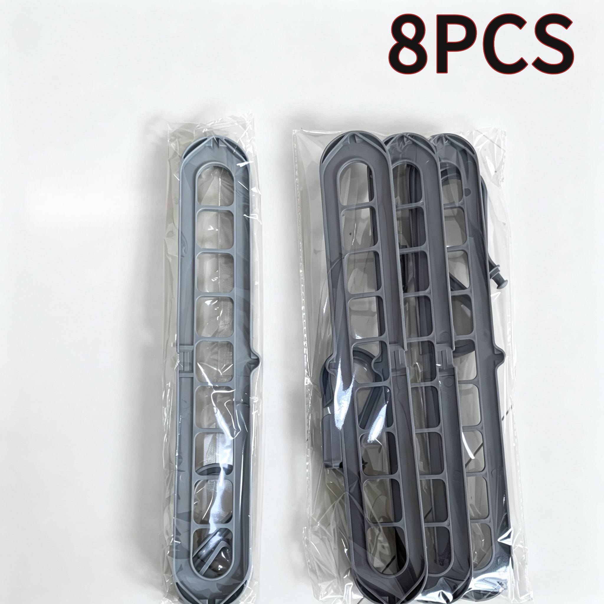 TEMU Lot de 8 cintres pliables robustes en plastique à 9 trous, surface durable brossée antidérapante, de suspension multicouche permettant de gagner