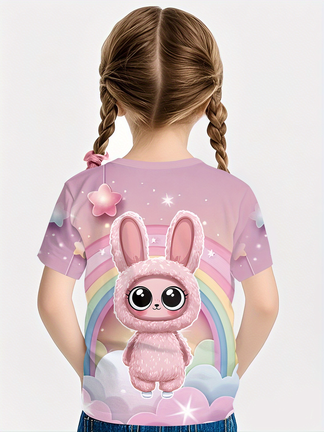 Girls' Summer Bunny 3D Print T-Shirt