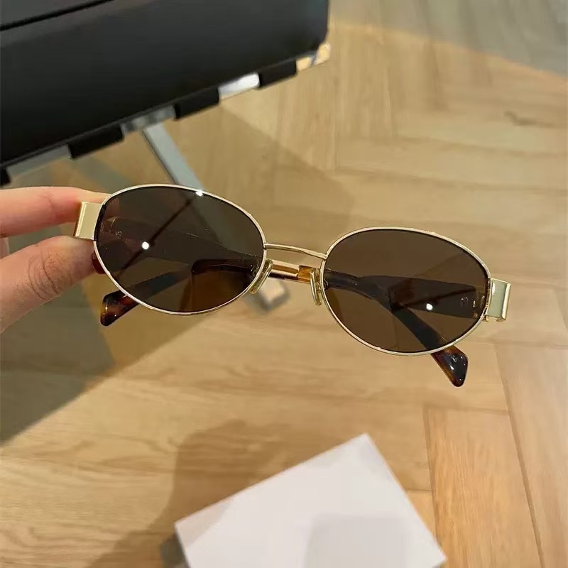 retro oval metal glasses suitable for daily use