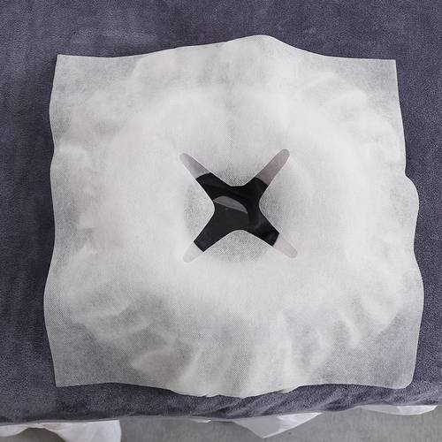 100pcs of disposable non woven massage bed sheets with face cushion towel soft white facial cradle cover suitable salons and spas disposable hole towel massage face cushion lying pillow face cushion