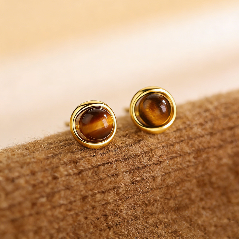 TEMU Un par de aretes de tachuelas de piedra , aretes de lujo de para mujer, accesorios de oreja versátiles con temática de otoño-invierno, adecuados