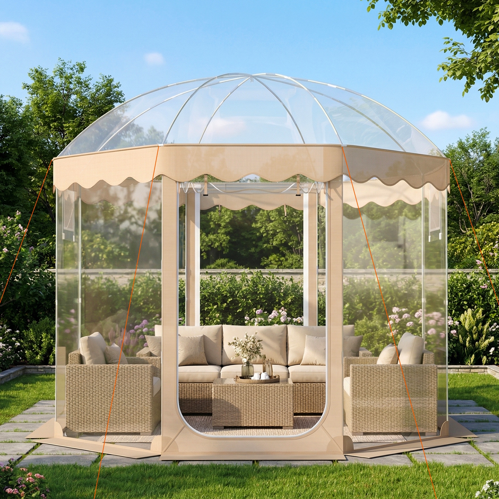     up bubble tent 305x305 cm for 8 10 people instant   dome w 540 panoramic clear pvc winter cold protection camping tent outdoor patio backyard shelter