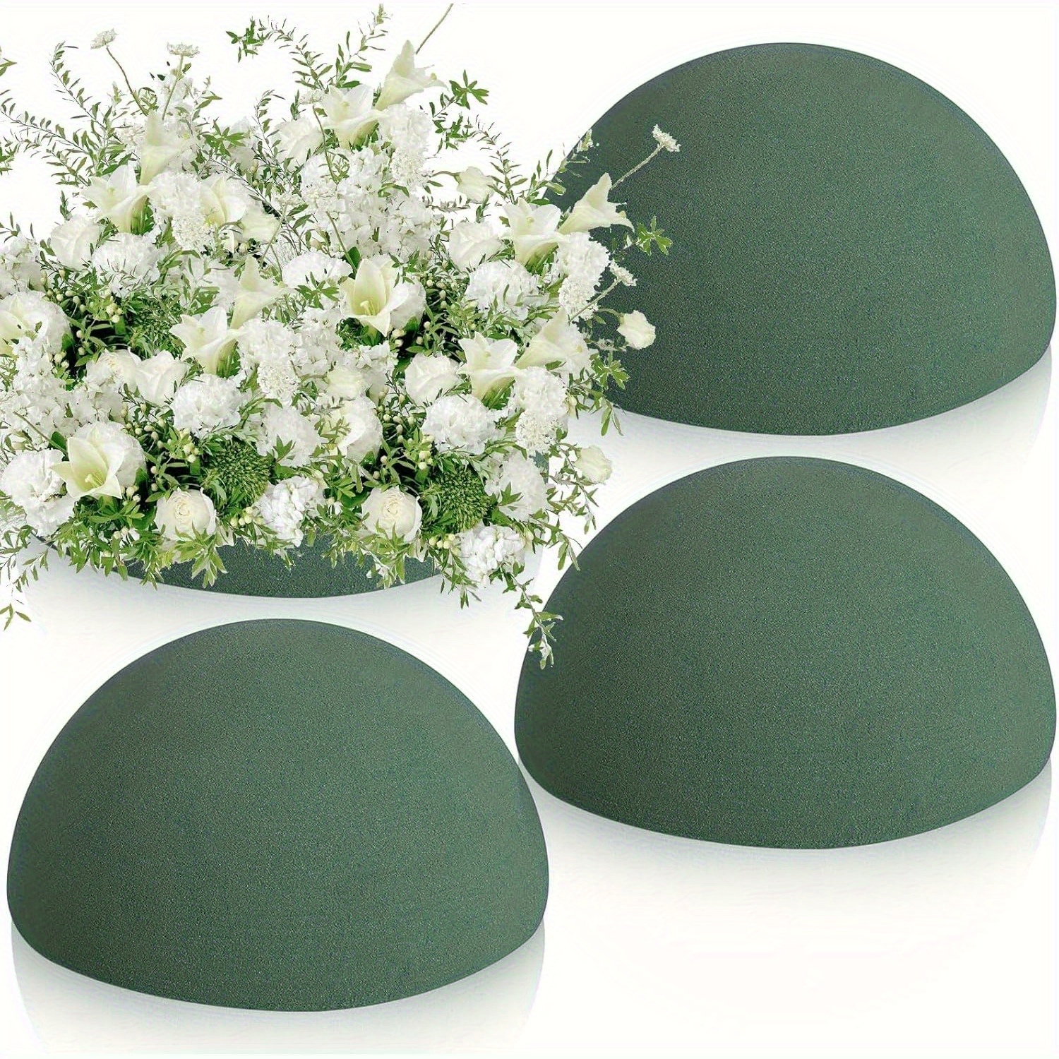 4pcs Set Of Round Floral Foam Blocks, In 5.5 Or 7.5-inch Sizes, Designed For Fresh And Artificial Flower Arrangements
