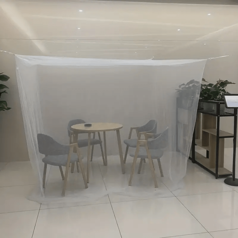 1pc elegant white polyester bed canopy with single entry   no frame portable mosquito net for bedroom dorm   patio porch camping summer outdoor use details 4