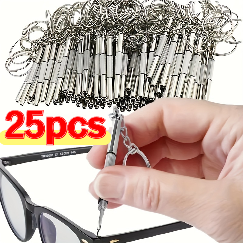 10/20/25pcs Mini Screwdriver Set With Keychain - Glasses, Watch, Phone Repair Tool, Suitable For Home And Manufacturing Use, Portable Multifunctional Screwdriver