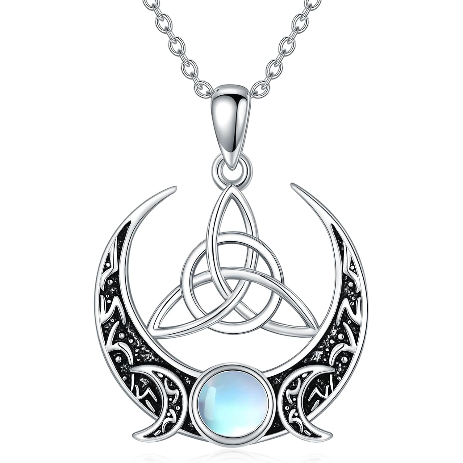 Women's 925 Silver Hecate Pendant Necklace Featuring Pentagram