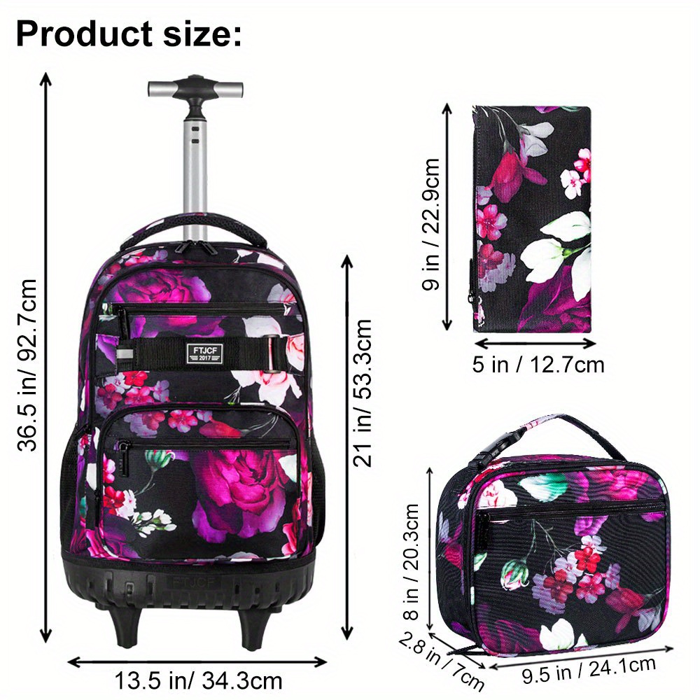 rolling backpack children girls vacation party lightweight Temu