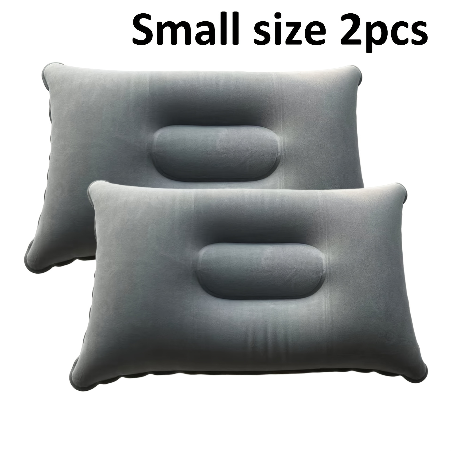 TEMU 2pcs Inflatable Camping Pillows - Lightweight Portable Neck Pillows With , 8.6x13.4 Inch, Black, Travel, Office, Camping, Hiking, Car & Vacation