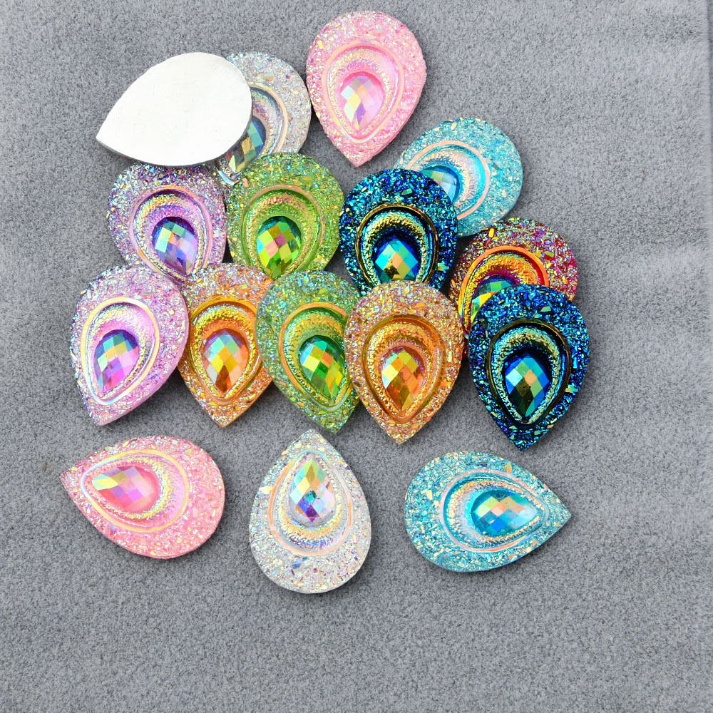 TEMU ["Strass étincelants pour] 1.8 X 2.8 Cm Strass en résine de goutte d'œil de étincelant, à dos plat pour mariage et scrapbooking, décorateurs