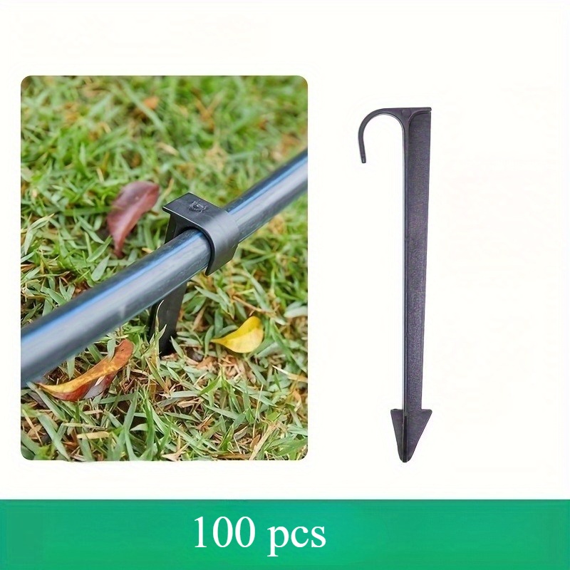 E-shop 100 Stück, Wasserrohr-/Tropfbewässerungsstützen, Geeignet für 1/2 Zoll und 16mm, Gartenschlauchhalterungen, Feststellstangen. Langlebig und