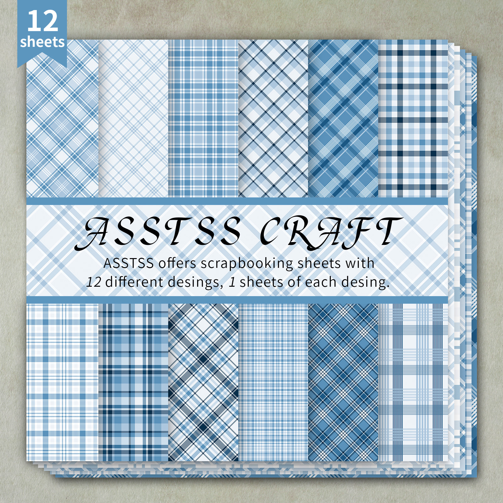 12-sheet Asstss Scrapbooking Paper Pad, Fresh Backing Paper Supplies, Heavyweight Cardstock For Journaling, Collage…: retailer-supplied image