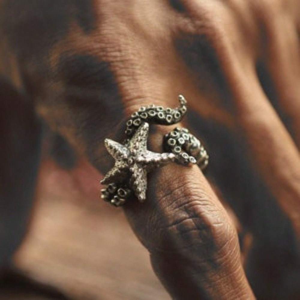 TEMU Anillo Vintage de y de Aleación Plateada para Hombre, con Estilo Náutico y Diseño Abierto Ajustable, Adecuado para Tamaños de Dedo