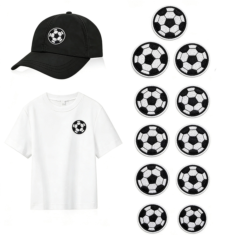 Image of 11pcs Soccer Iron-on Patches, Soccer Iron-on Patches, Soccer Denim Patches Repair Decoration For , Jeans, Jackets & Bags | Versatile Sew-on Repair Decals | Durable & Easy To Apply