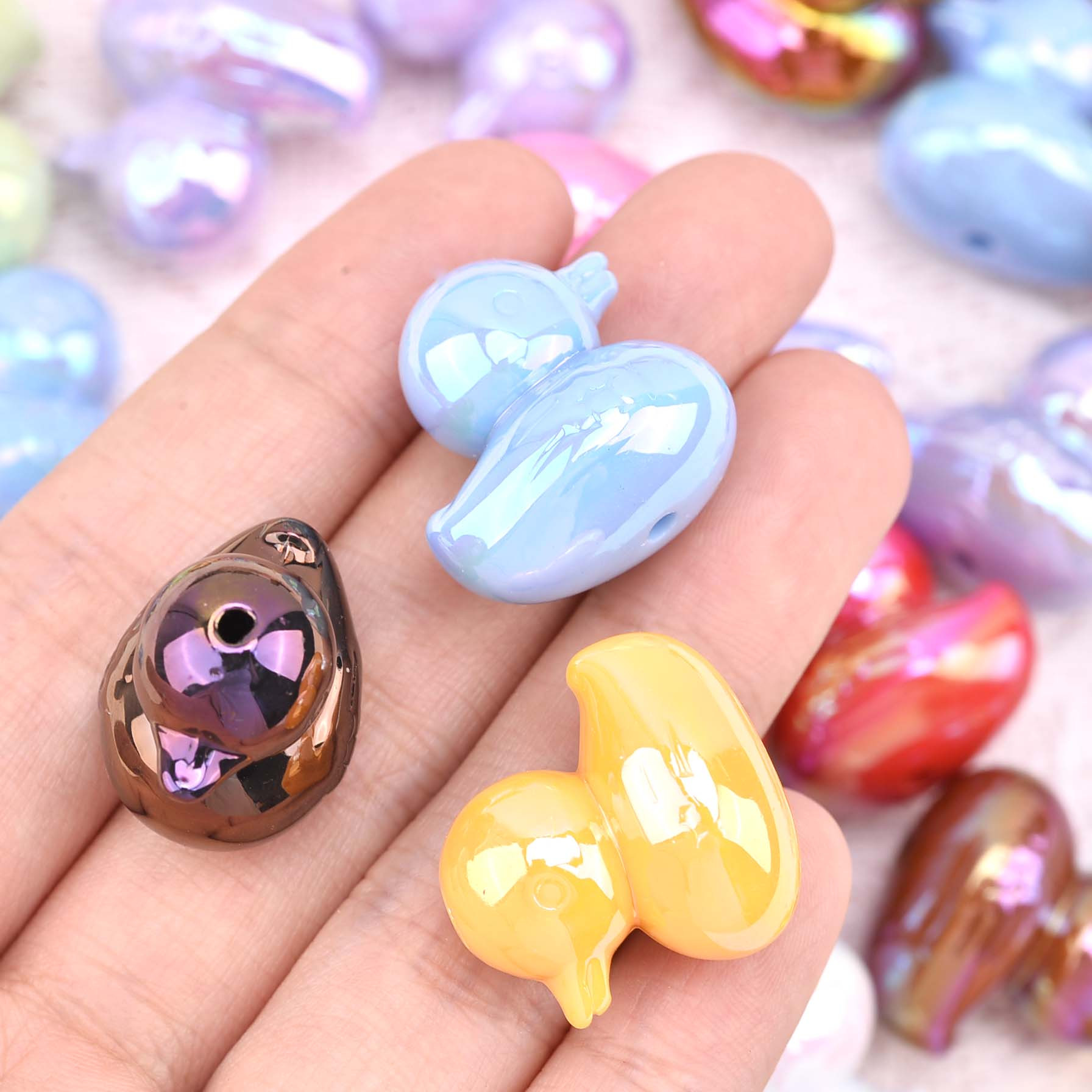 TEMU 20 cuentas acrílicas multicolores con forma de y orificio para hacer joyas, ideales para pulseras y collares
