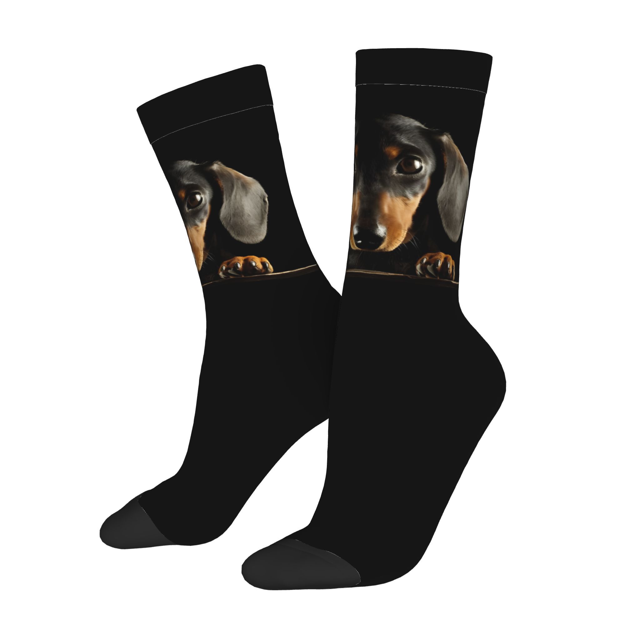 TEMU 2d Print Design Dachshund Dog Men's Novelty Socks Mid-calf Sock Pattern Prints