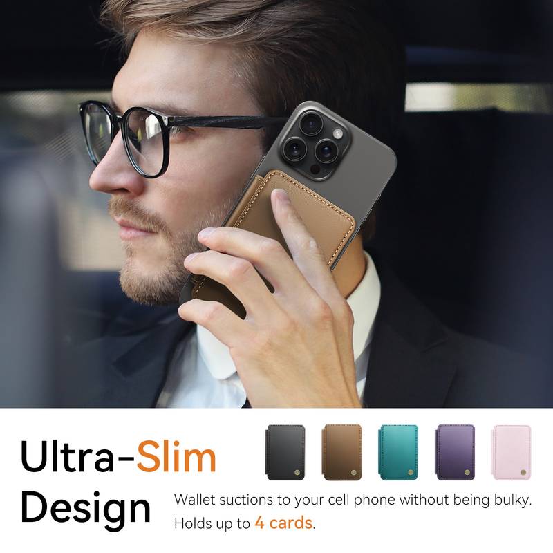 Portafoglio Magnetico Per IPhone 16/15/14/13/12 – Supporto Regolabile E Portacarte Fino A 5 Tessere, Pelle Premium
