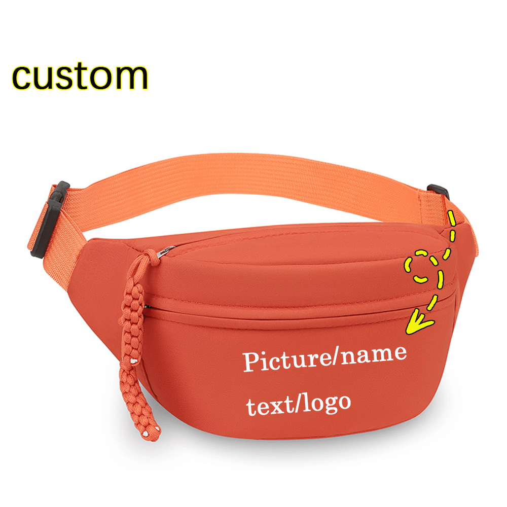 TEMU Crossbody Bag-a Customizable Waist Allows For Personalized Text/images/logos - Lightweight And Portable, Available In Multiple Colors, Featuring
