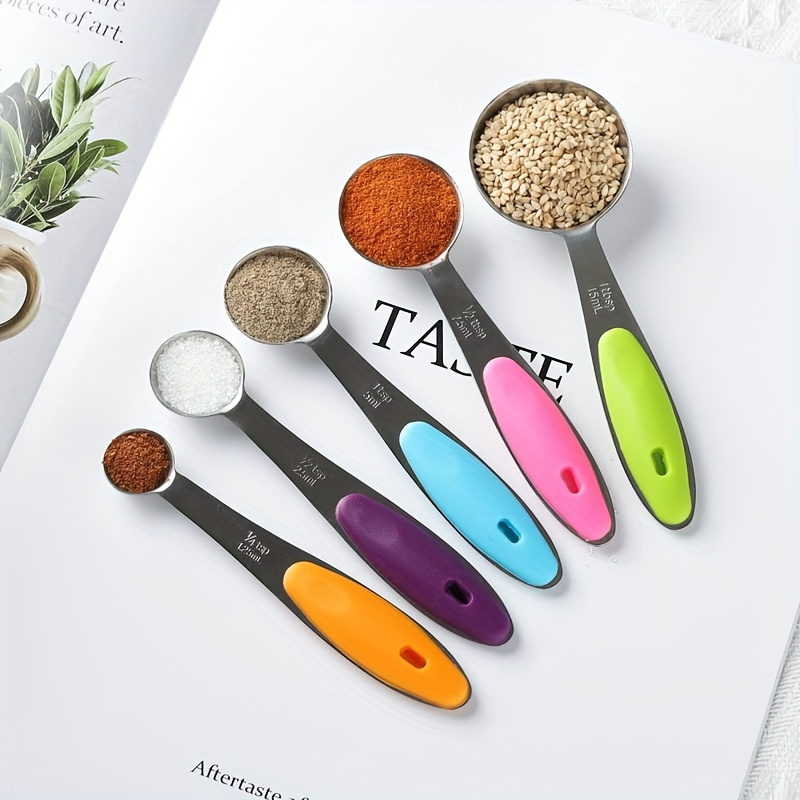 Temu – TEMU Stainless Steel Measuring Spoon Measuring Spoon 4pcs Set Of Baking Measuring Tool Flavoring Spoon Flour Spoon
