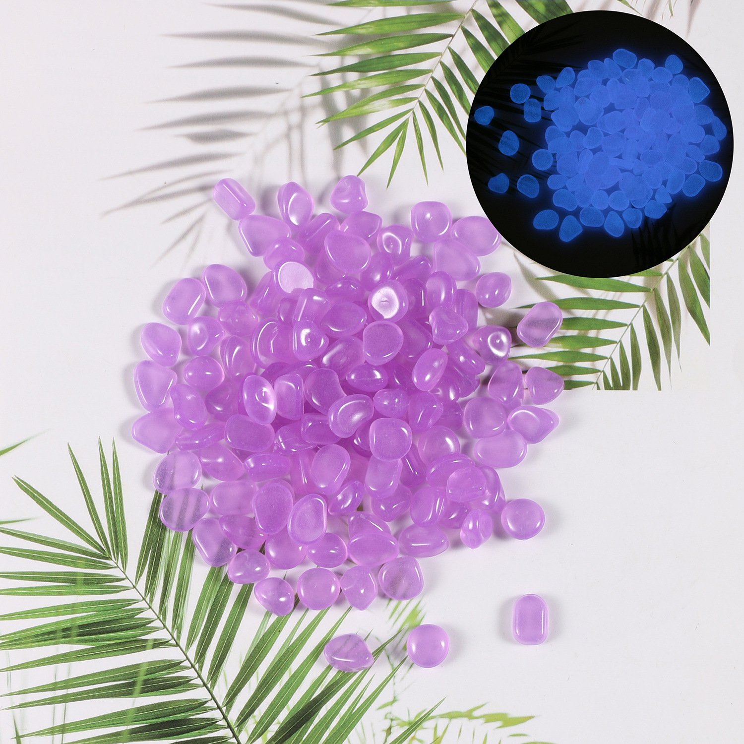 TEMU 204pcs Set Of Glow-in-the-dark Pebbles(0.31- 0.39inch):suitable For Outdoor Gardens, Aquariums, Paving, Christmas Decorations, Or Aquarium