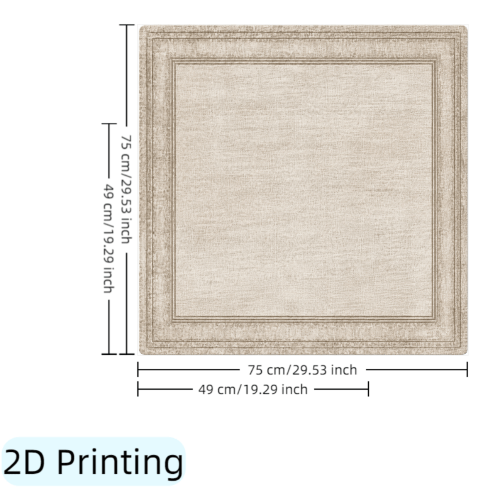 TEMU 1pc Distressed Multi-layered Border Print 2d Printed Square Small Tablecloth, Elegant - Vintage Style, For Entryway Countertops And Daily Home