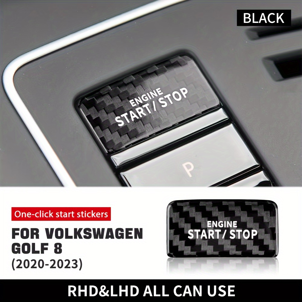 Compatible With For Golf 8 2020 2021 2022 2023 Real Hard Carbon Fiber Car Interior Engine Start Stop Button Sticker Car Emblem