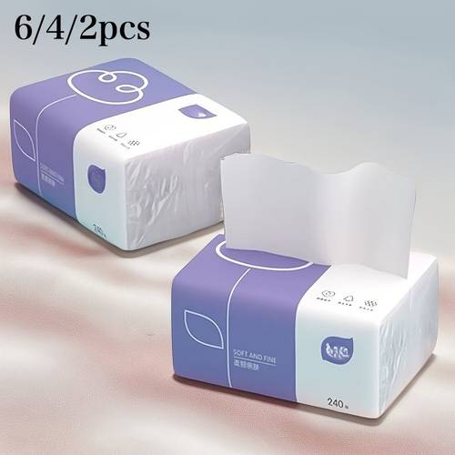 Conjunto de 60 lenços faciais, toaletes e guardanapos resistentes - Lenços multiusos espessados, de pacotes 4/6/2 - Para casa de banho, cozinha, escritório, viagem - Portátil e conveniente - Ideal para uso doméstico, dormitório, carro ou comercial, essenciais de escritório, design compacto, construção durável, lenços multiusos, trabalhadores de escritório, essenciais domésticos, lenços economizadores, construção resistente, lenços multiusos, usuários domésticos