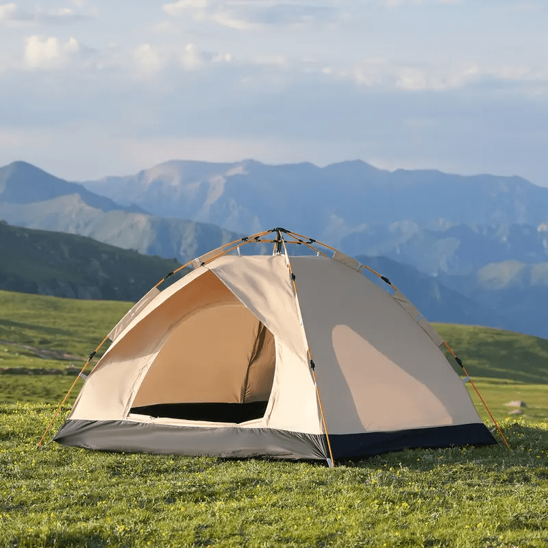 219.99cm*200.0cm*145.01cm 4-Person Automatic  -Up Tent - Quick Setup Camping Shelter with Zipper Closure, Mesh Netting,   Heavy-Duty Tent for  , Fishing, Hiking, Hunting & Backpacking - Lightweight Portable Outdoor Shelter, Essential for Group  ,   with Sturdy Support Poles